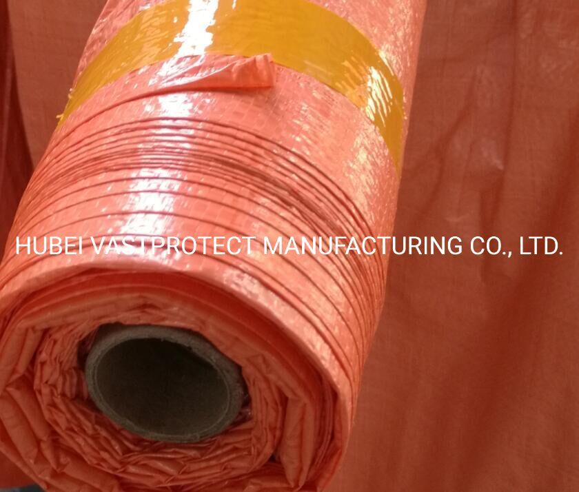 12&prime; *100&prime; Orange PE Tarpaulin Roll