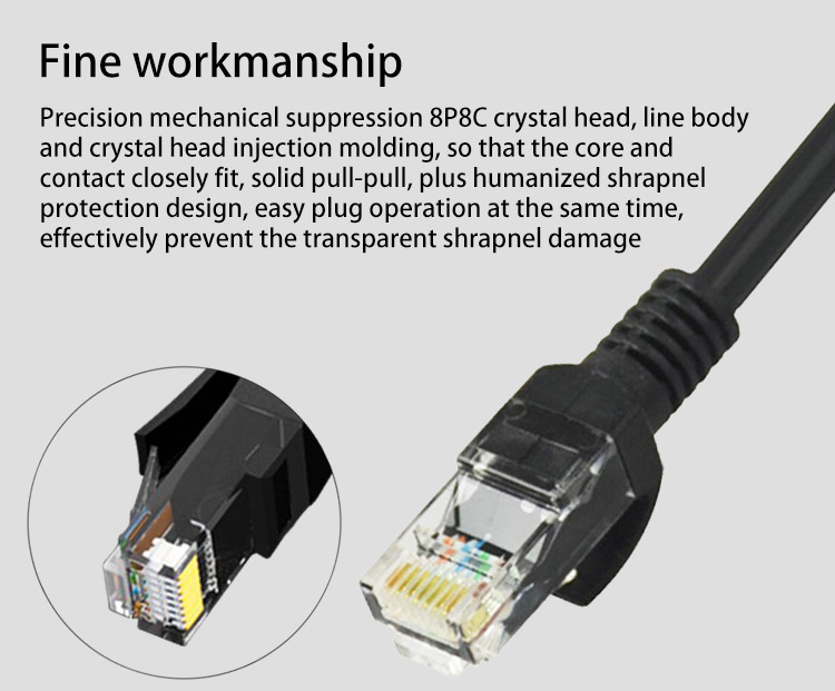 Customization Yellow 3mtrs Rj45 CAT6 Patch Cord For Multimedia