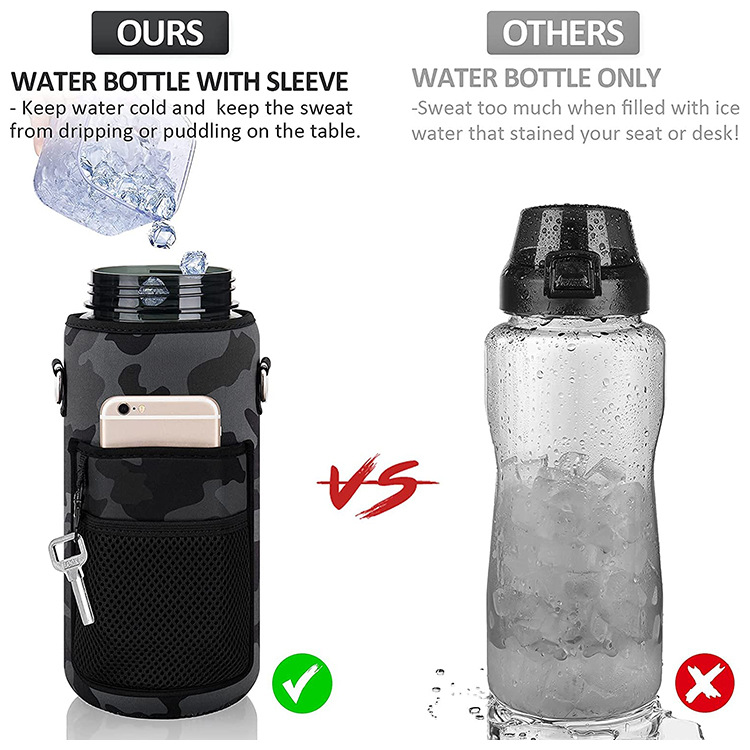 Sports Water Bottle Case Cover Insulated Bag Bottle Cooler Sleeve Portable Camping