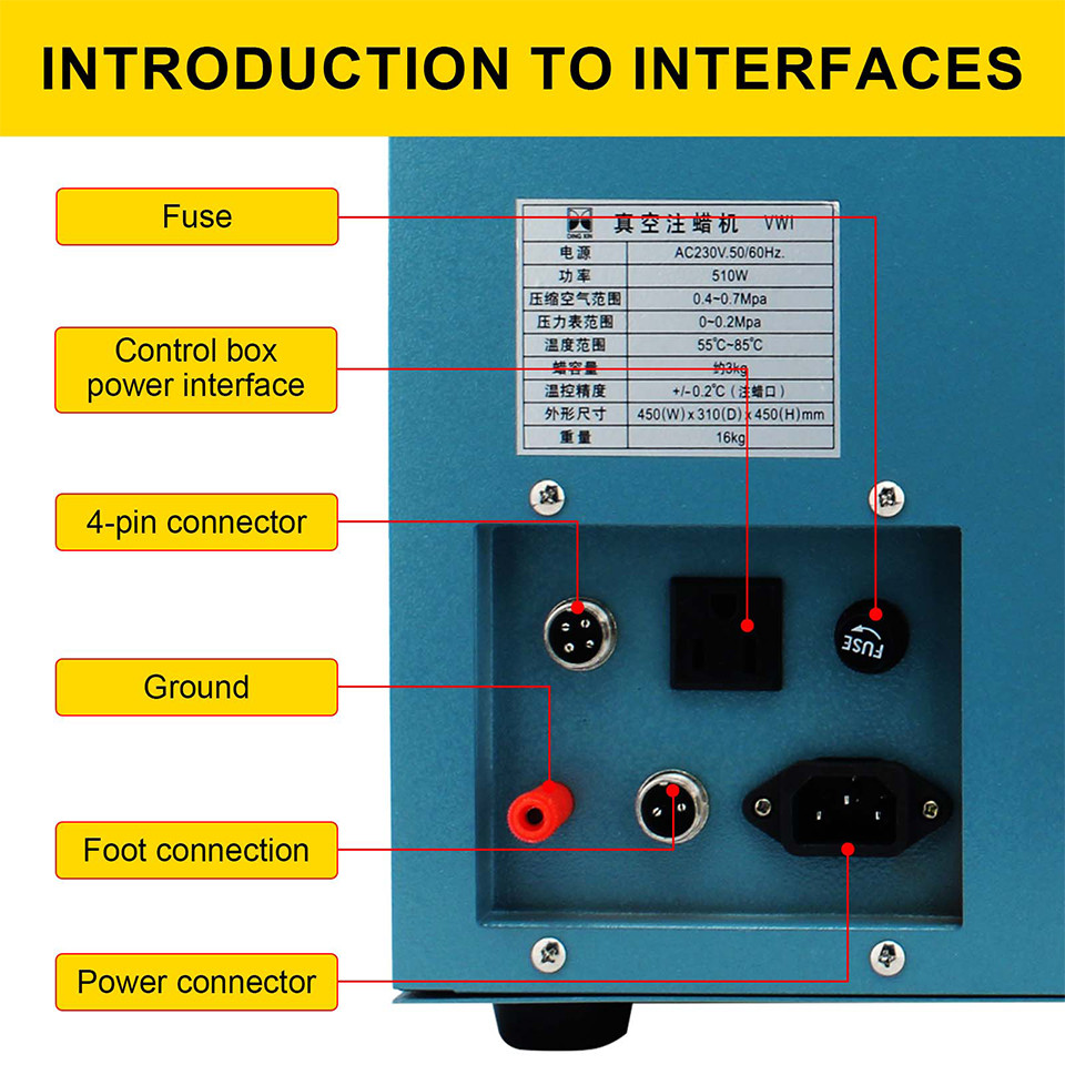 Digital Vacuum Casting Jewellery Wax Injector Machine 3KG Capacity