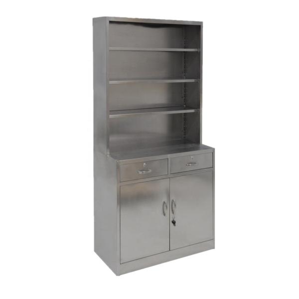 Stainless Steel Hospital Medicine Display Cabinet Custom Dimension 10 Years