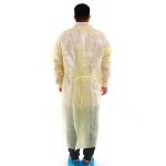 Disposable Pp Pe Coated Waterproof Non Woven Isolation Gowns Yellow Color