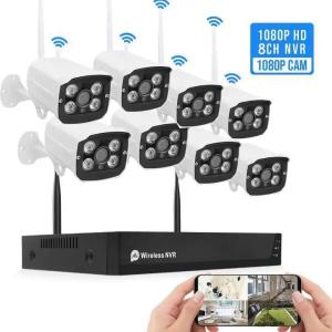 Wholesale 2MP 1080P NVR WiFi Camera Kit CCTV Wireless 8CH Tuya Smart Life from china suppliers