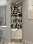 Stainless Steel Metal Frame Modern Wine Display Cabinet For Living Room
