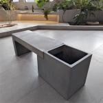 Rectangular GRC Concrete Patio Table Garden Furniture Outdoor Concrete Benches