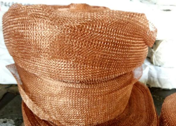 Red Purple Brass Knitted Copper Wire Mesh Tube Sleeve For Demister Cell Kitchen
