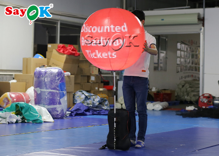 0.8m Inflatable Backpack Balloon LED Walking Advertising Ball For Advertising