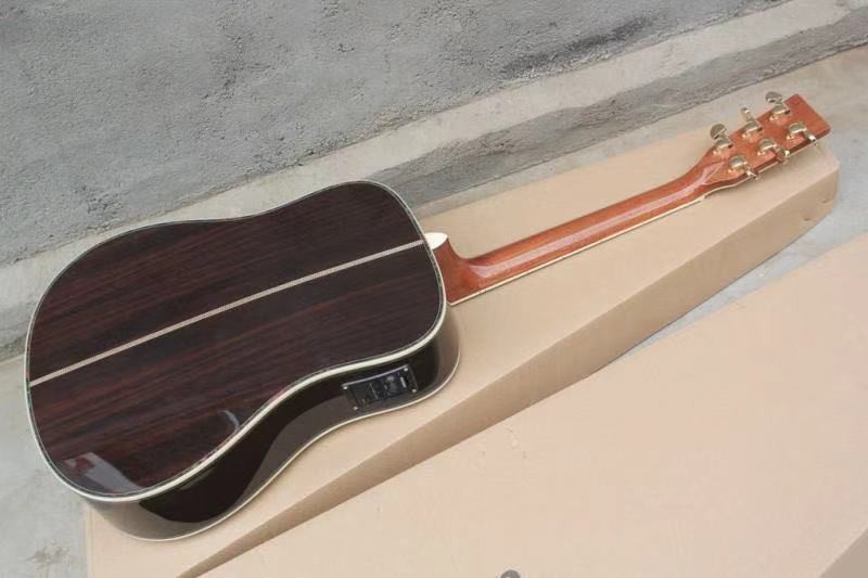Custom guitar factory Top Quality Solid Spruce Top Rosewood Back & Sides Acoustic D45 guitar