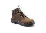 brown nubuck leather safety boots with Plastic toe and Kevlar