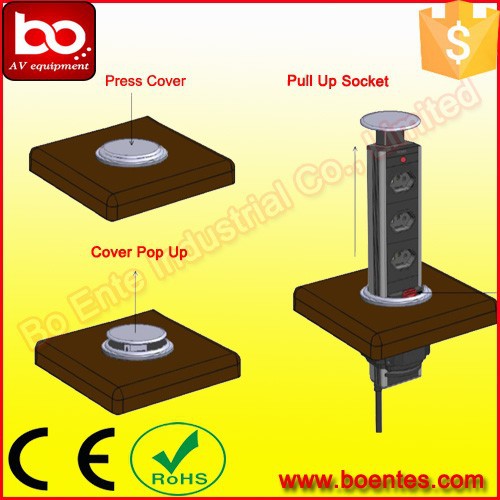 Kitchen Vertical Pop Up Power Socket with USB Charger