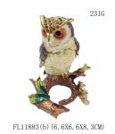 Owl enamel bird jeweled trinket box Metal Owl Bird Trinket Box for gift