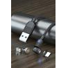 Buy cheap 540° rotation USB magnetic cable nylon braided 3 in 1 magnetic cable fast from wholesalers