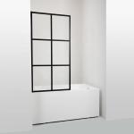Safety Round Corner 6mm 8mm 10mm Black Grid Tempered Glass for Shower Bathroom