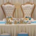 High Back Gold King Bride And Groom Wedding Throne Chairs For Rent 1750x520x550m