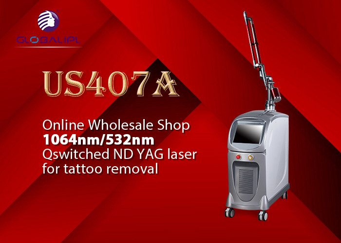 Skin Rejuvenation Nd Yag Laser Tattoo Removal Machine Age Spot Removal 650nm - 670nm Wavelength