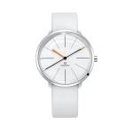 Minimalist Alloy Quartz Watches Classic Men / Women Leather Strap Curve Dial OEM