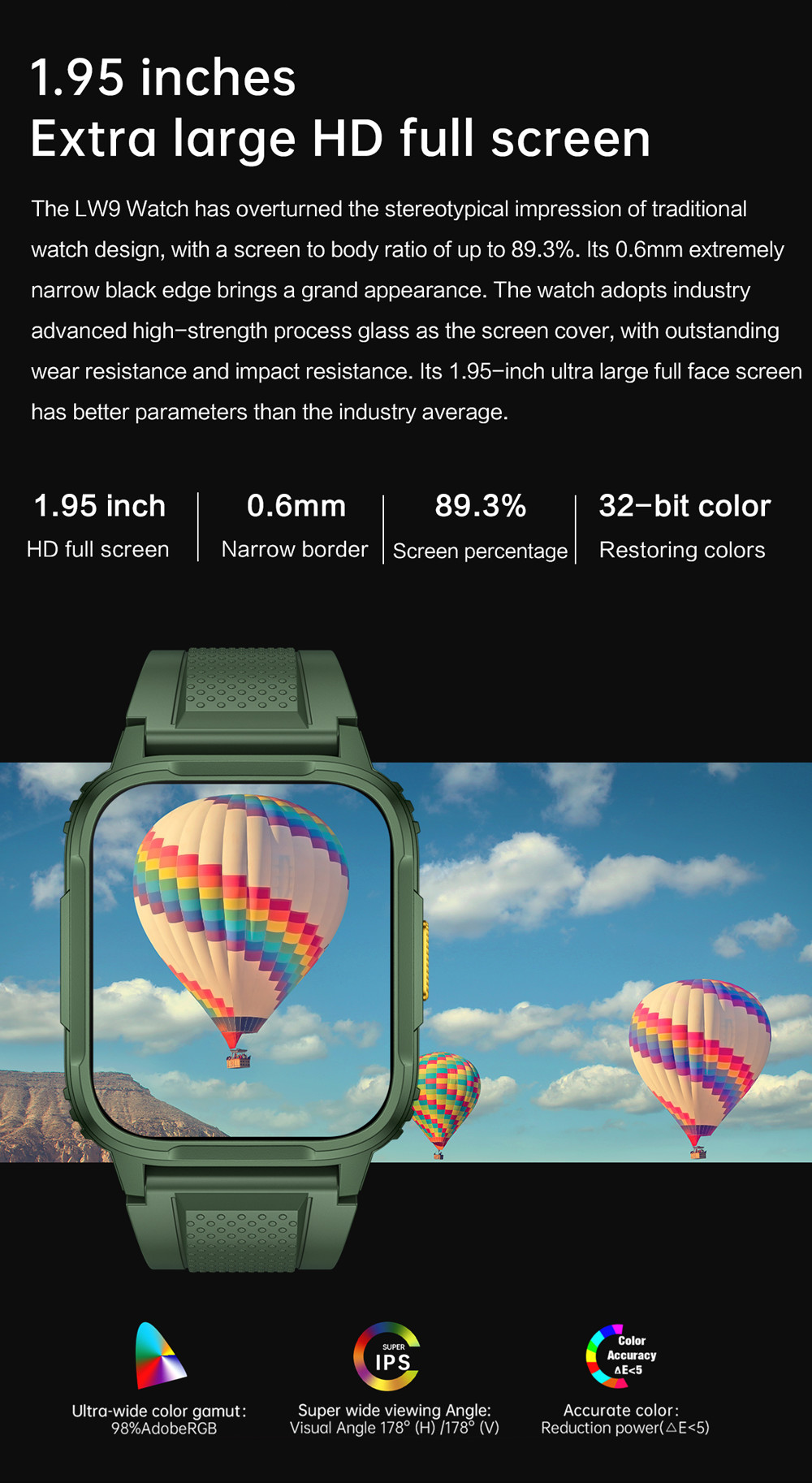 LW9 Waterproof Smart Watch IP68 Domestic with 240*282 pixel IPS Screen