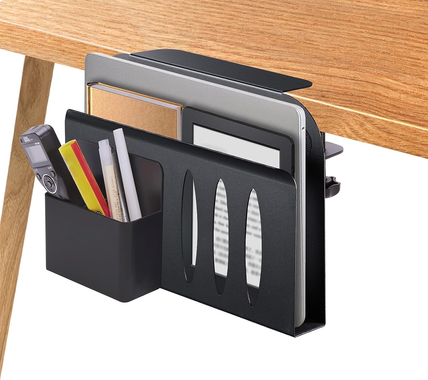 Desk Storage Under Steel Hanging Organizer No Drill Cable Management Tray Laptop Holder