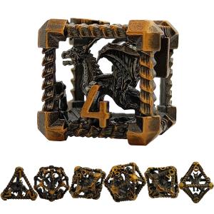 Wholesale Hollow Multi -Noodle Metal Dice Flying Dragon Dungeon And Dragon DND from china suppliers