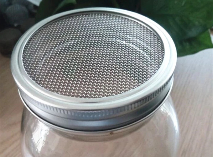 100 Food Grade Wire Mesh Filter Element For Wide Mouth Mason Jar Lid Kit
