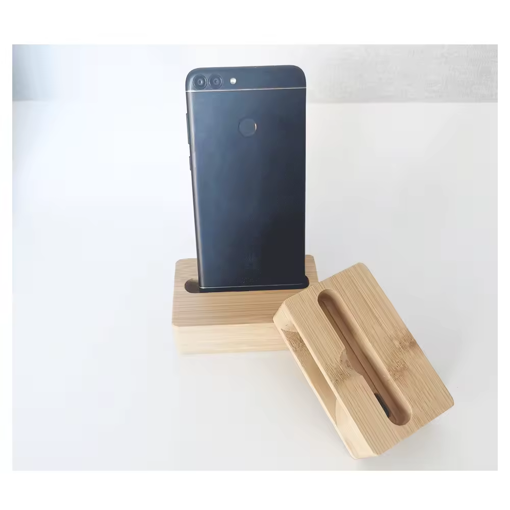 Custom Bamboo Wooden Mobile Cell Phone Loud Speaker Portable Mobile Phone Stand Mini Amplifier
