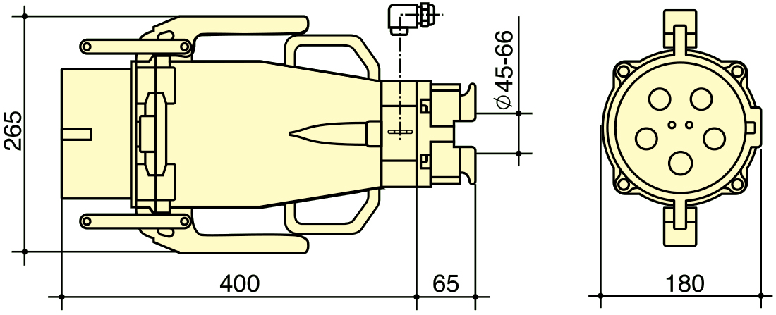 PowerSyntax High Current Industrial Plugs Part 5P 250A IP67 380V Heavy Duty No. 75091