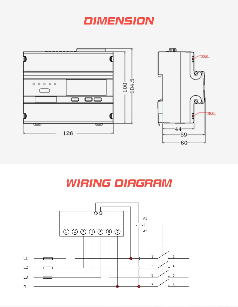 EM737 10 100 A Digital Only Display Type MID 0120/SGS0146 3 Phase Electronic Energy Meter