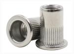 Stainless Steel Flat Head Ribbed Rivet Nuts , Grade 4.8 Grade 12.9 Knurled Rivet