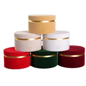 Wholesale Flower Package Suede Velvet Cardboard Rose Box Packaging for Gift Hat Paper Box Custom from china suppliers
