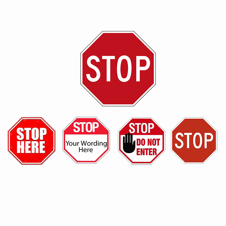 High Intensity Danger Warning Signs Slow Down Stop Retro Reflective Signs For Driveway