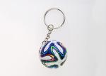 Mini 3D Cartoon Pvc Rubber Keychain , Football Shape Soft Pvc Custom Keyrings
