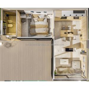 Wholesale Steel Structure Wooden House Garden Bedroom Beach Scenery Characteristics Home Stay Hotel 20ft Wooden Container House from china suppliers