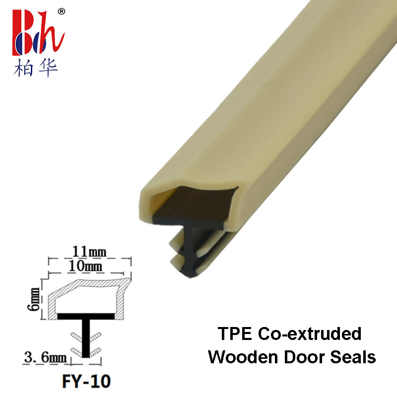 Co-Extrusion TPE Wooden Door Seals Sealing Strips Yellow Rubber Weatherstrips