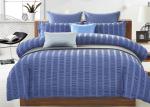 Orange Blue White Ruffle Duvet Cover Queen 4 Pcs Comfortable Machine Wash
