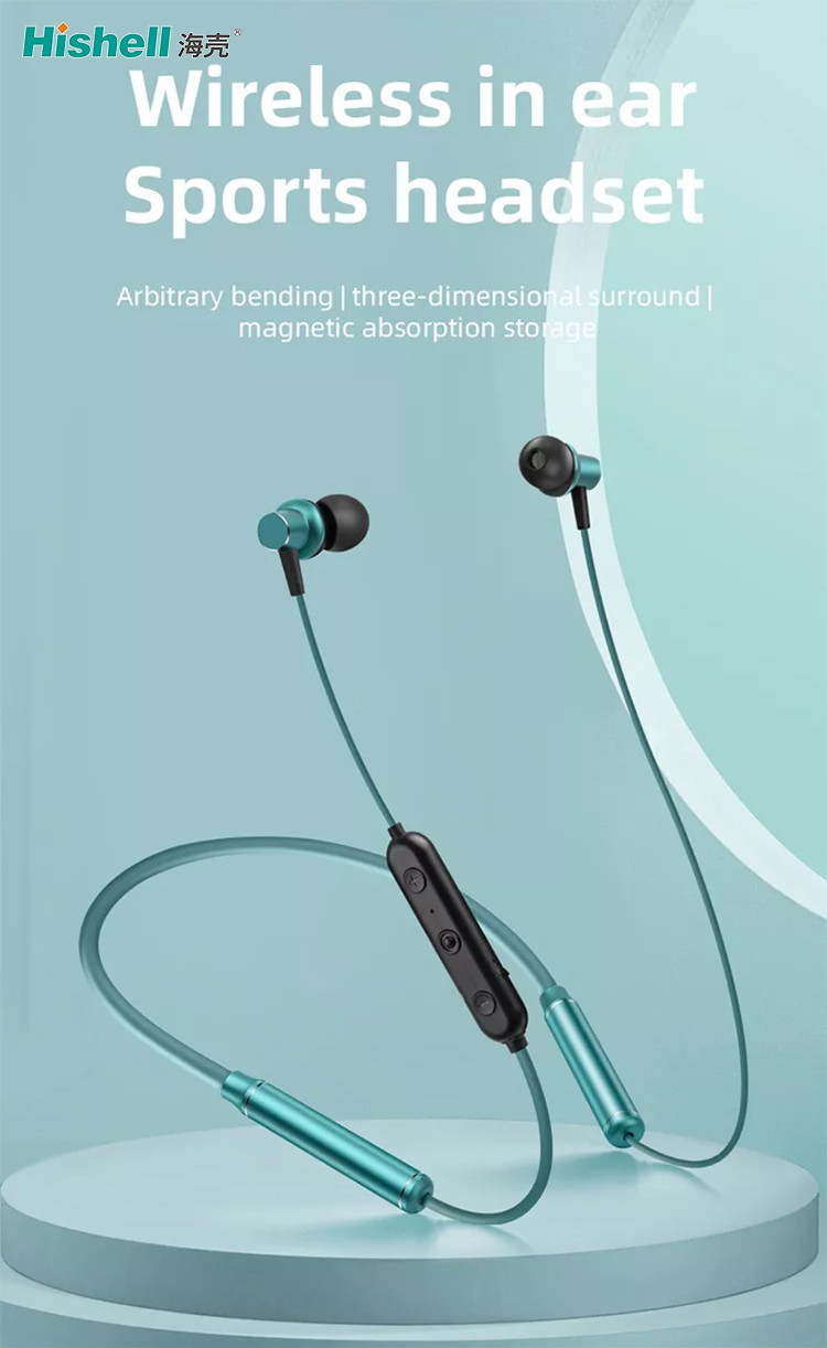ENC Wireless Neckband Bluetooth Earphones 9D Surround Lightweight