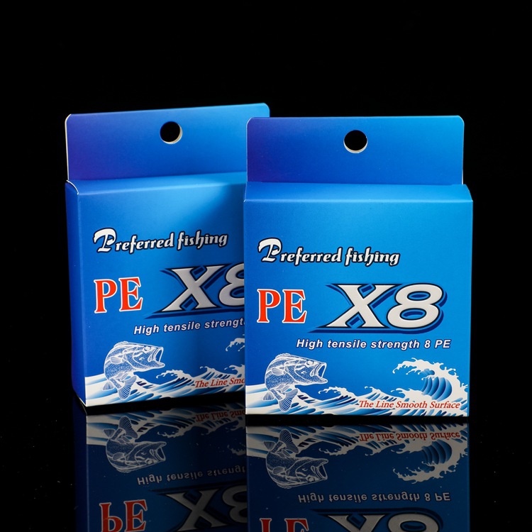 Fishing Gear Packaging Custom Folding Fishline Cardboard Paper Box with Custom Design