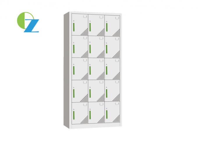 5 Tier 3 Wide Steel Office Lockers For Employee 15 Door Steel Locker