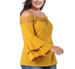 Factory wholesale plus size clothing women lace blouse