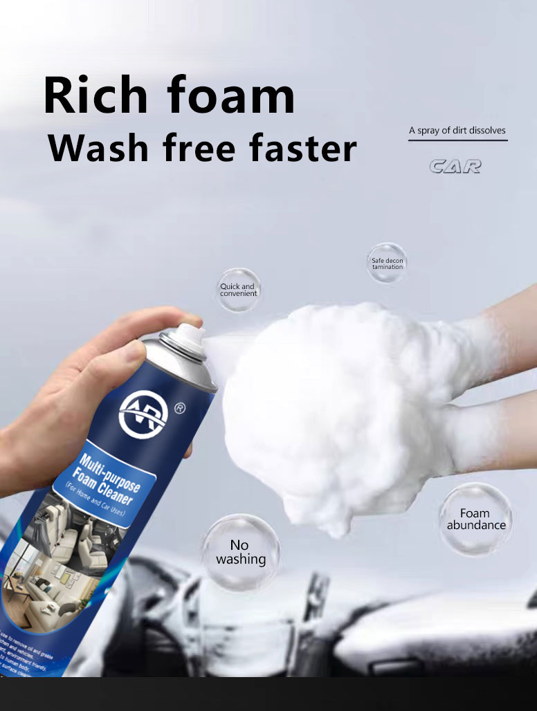 Powerful 650ml Foam Cleaner Spray for Car Leather Deep Cleaning and Multi-Functional