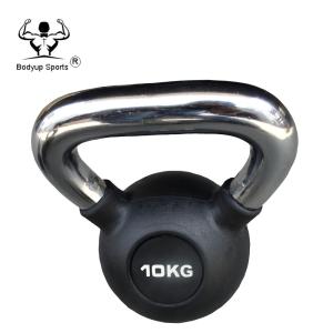 Wholesale Rubber Fitness Equipment Kettlebell Chromed Handle Professional Kettlebell from china suppliers