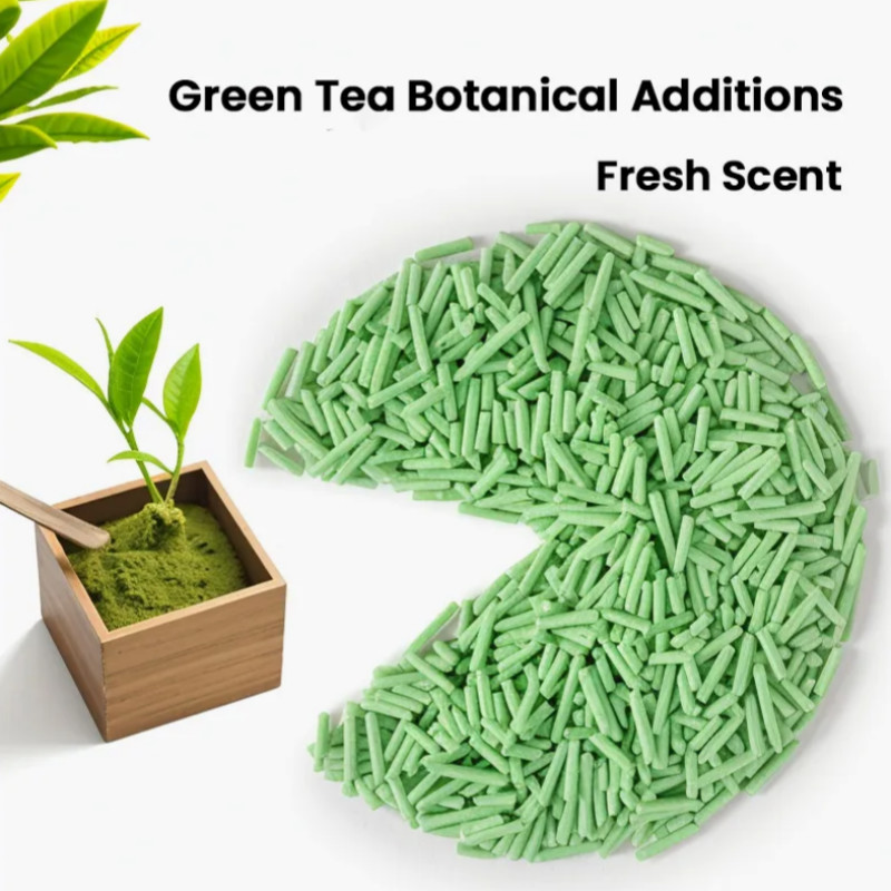 Natural Green Tea Cat Litter Dust Free Fast Clumping Biodegradable Deodorizing