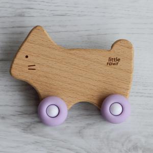 Wholesale Europe Design Removable Wheels Wooden Silicone Teether Vehicles For Toddlers from china suppliers