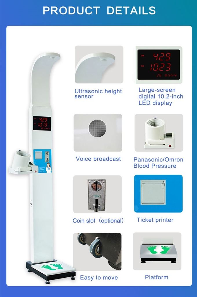 Led Display height weight bmi scale Blood Pressure Heart Rate