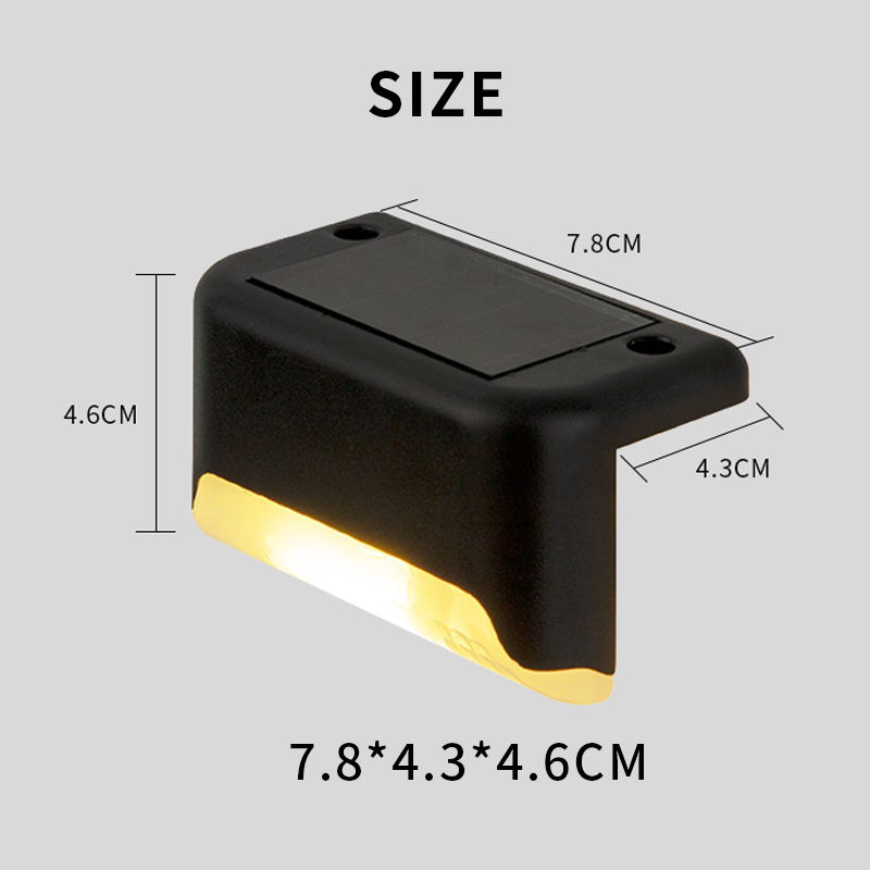LED Solar Deck Lights IP44 Water Resistant for Stairs, Step, Fence, Yard, Patio