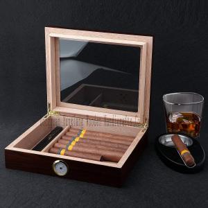 Wholesale Cigar Humidor, Glass Top Cigar Box, Desktop Wood Storage Case Holds from china suppliers