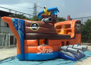 Wholesale Outdoor commercial kids party inflatable pirate ship with slide N basketball hoop inside made of best material from china suppliers