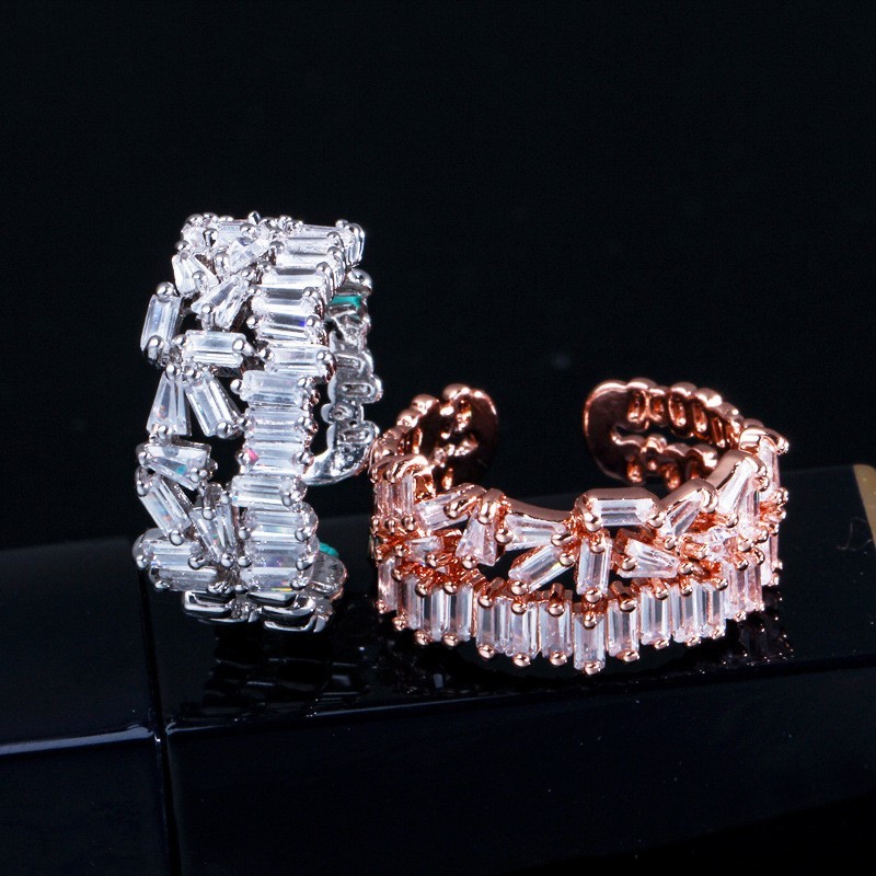 Fashion Copper Gold-Plated zircon Wedding ring women rings rainbow Adjustable Snake lion Ring Wholesale