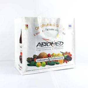 Wholesale Grocery Polypropylene Woven Bags White With Silk Screen Printing 145Gsm from china suppliers