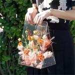 Portable Clear PVC Pet Flower Gift Boxes For Graduation Bouquets Transparent