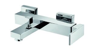 Wholesale Chrome 25mm Cartridge Shower Lower Faucet Square Bath Shower Mixer from china suppliers